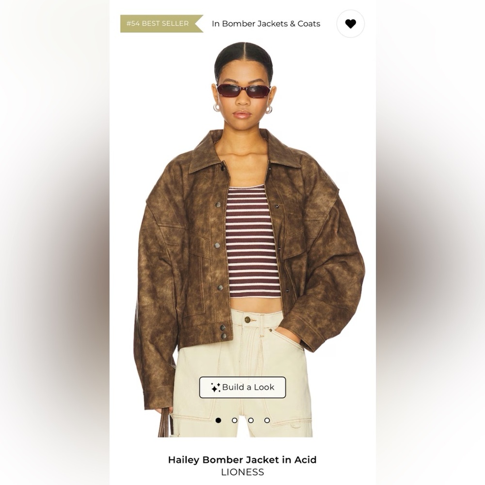 Lioness Distressed Brown Leather Jacket